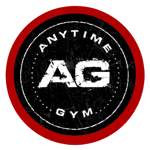 Stort, fritstillet Anytime Gym logo: Danmarks bedste træningscenter.