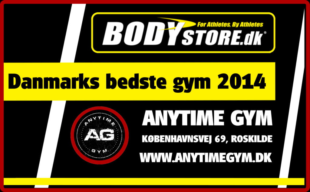 Billede fra da Bodystore.dk kårede Anytime Gym som "Årets Gym" i 2014.